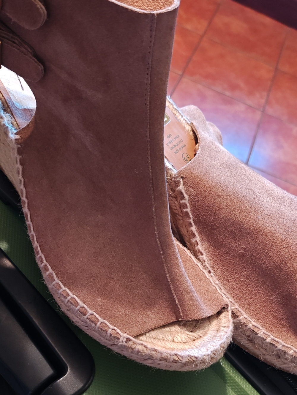 kanna Taupe Suede Espadrille Wedge Sandals